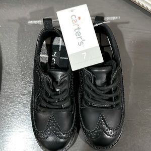 NWT Carter’s Toddler Boys black wingtip dress shoes. Size 7.